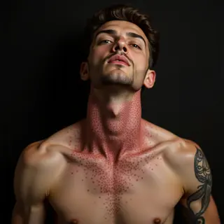 Tiny Dotwork Neck Tattoo for Mom - Father & Son Tribute