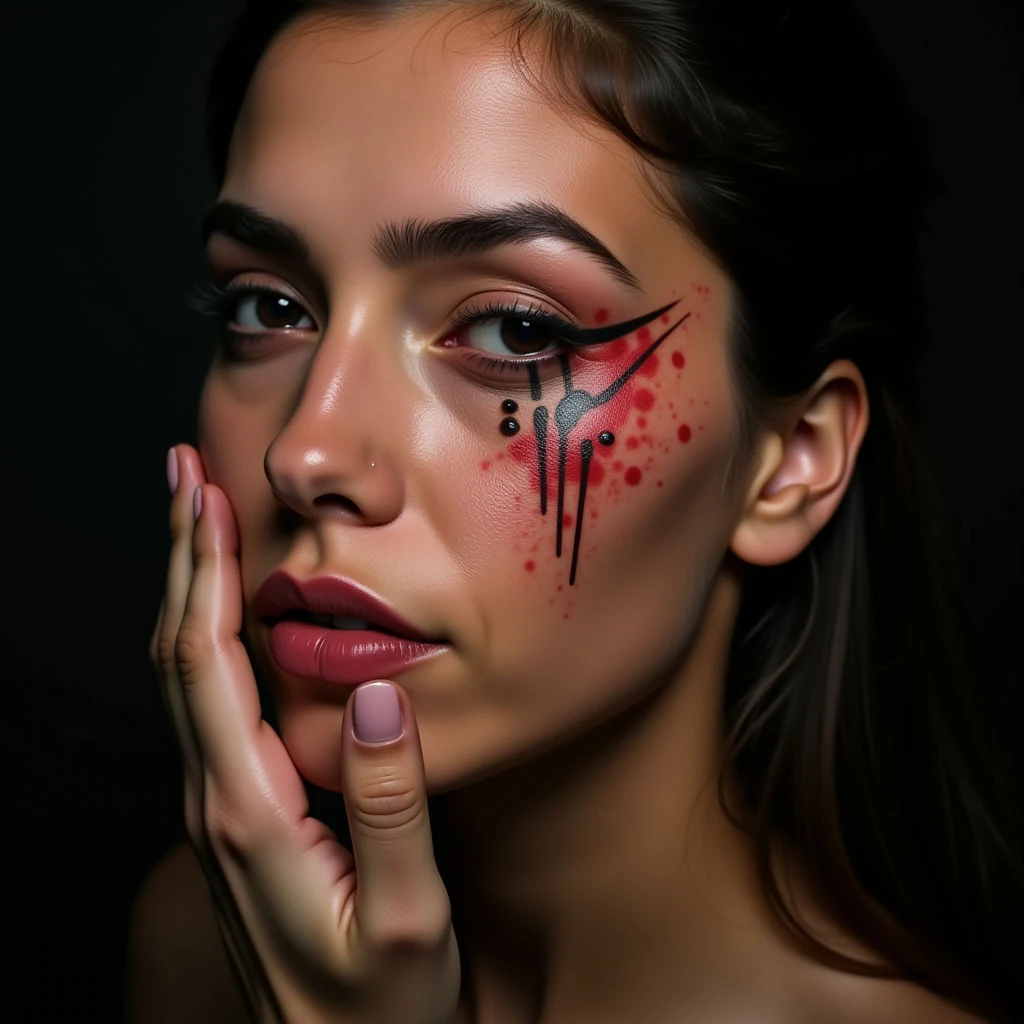 Line and Dot Face Tattoos: Meaning & Watercolor Inspiration