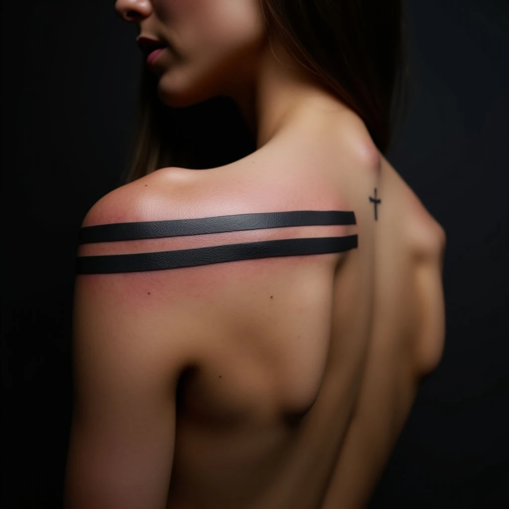 Double Line Tattoos: Meaning, Styles & Shoulder Placement Ideas
