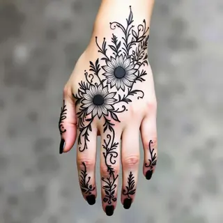 Ethereal Shadows: Delicate Mehndi Designs for Front Hand Artistry