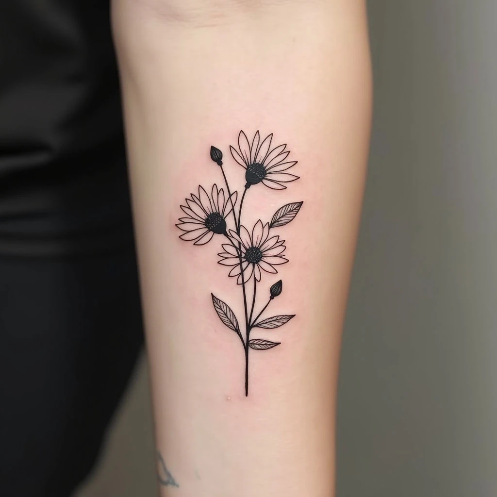 Delicate Floral Tattoo: A Minimalist Expression