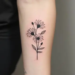 Delicate Floral Tattoo: A Minimalist Expression