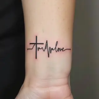 Faith, Hope & Love: Minimalist Heartbeat Tattoo Design