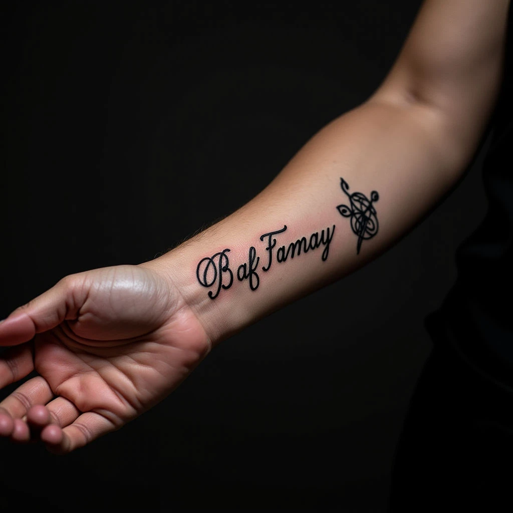 Blackwork Wrist Tattoos for Baby Girls & Their Dads