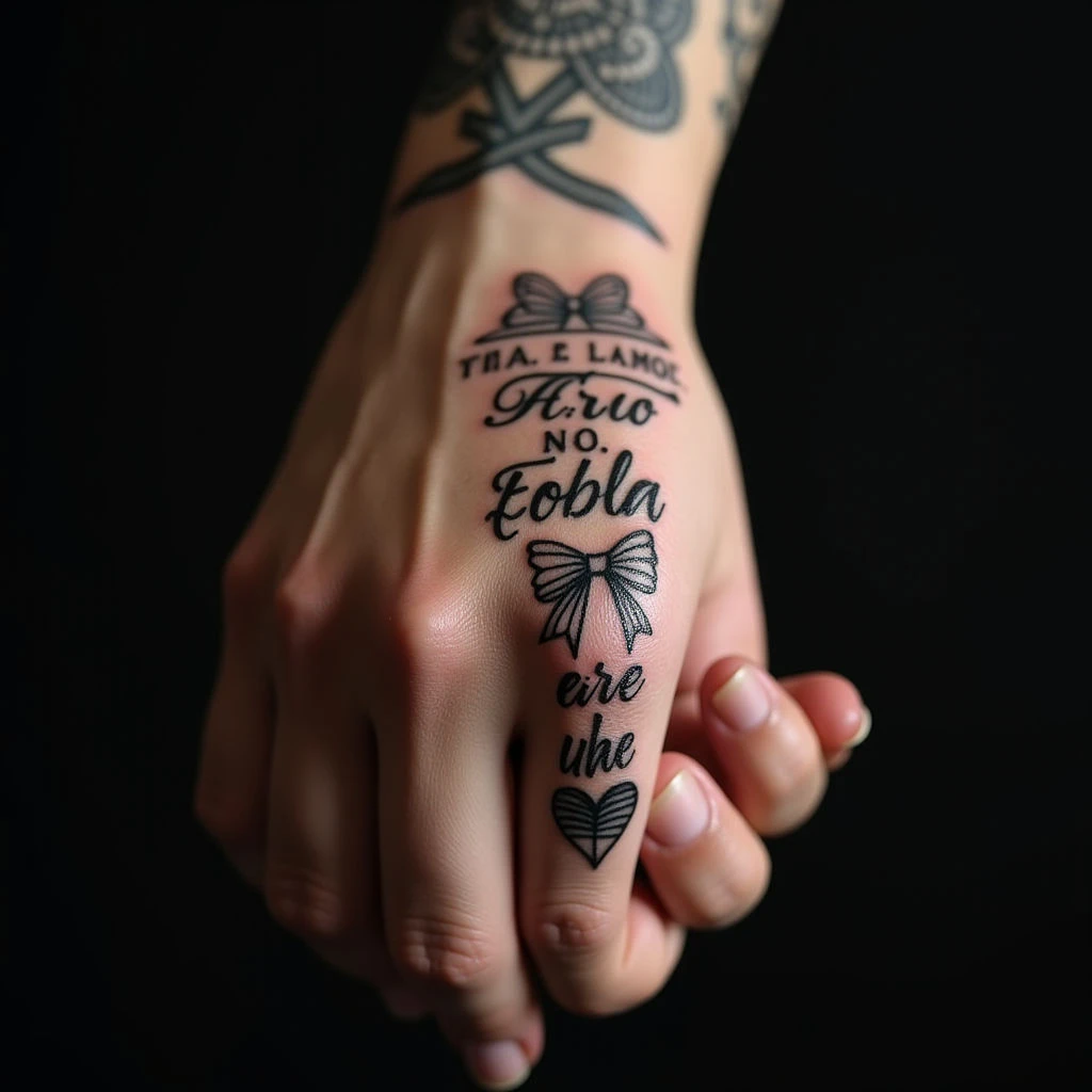 Heartwarming Mother & Daughter Finger Tattoos with Quotes