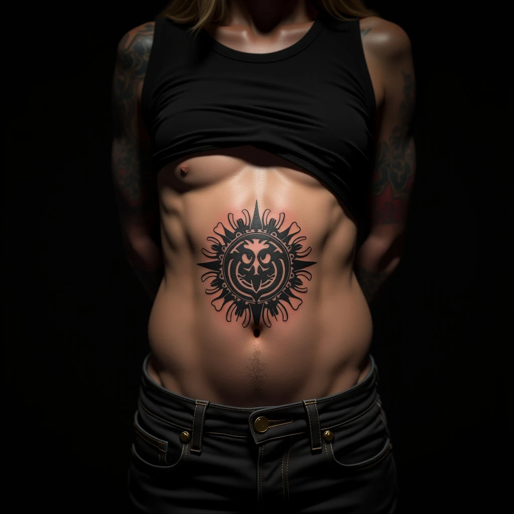 Gothic Father & Daughter Tattoos: A Lasting Bond on the Stomach