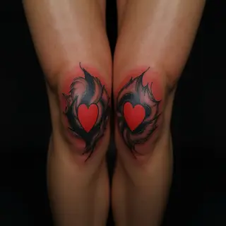 Micro-Realism Best Friend Tattoos for Daughters - Knee Designs