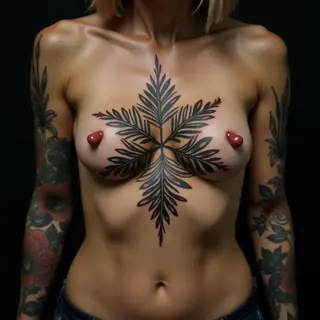Heartfelt Father & Daughter Linework Ribcage Tattoos