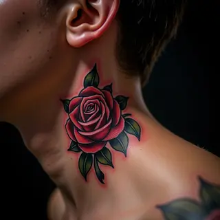 Cute Matching Neck Tattoos for Siblings | New School Style