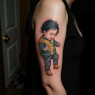 Baby Footprint Tattoos for Moms: Oriental Style Inspiration