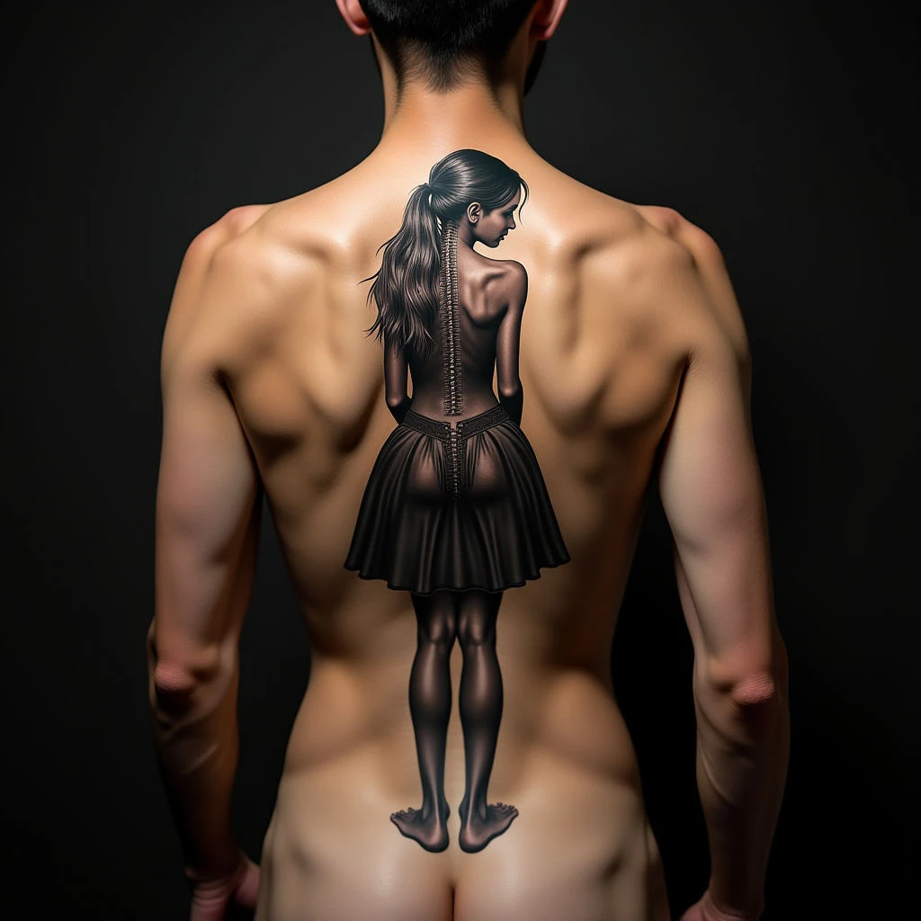 Daddy's Girl Tattoos: Powerful Spine Designs in Black & Grey
