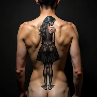 Daddy's Girl Tattoos: Powerful Spine Designs in Black & Grey