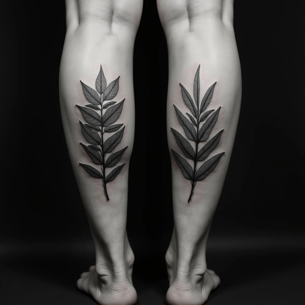 Touching Daughter Tattoos for Moms: Illustrative Leg Designs