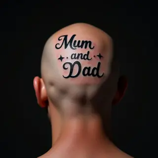 Touching 'Mum & Dad' Head Tattoos for Sons