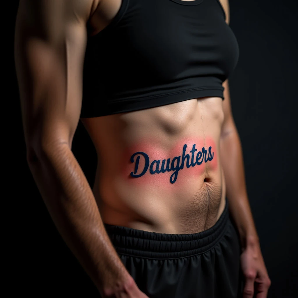Daughter's Name Tattoo for Men: Micro-Realism Designs