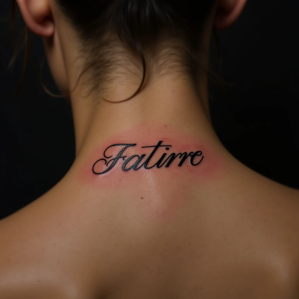 Delicate Copper Neck Tattoos for New Baby Girls: A Father's Love