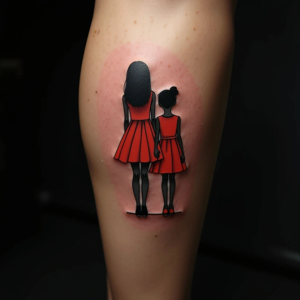 Sister Tattoos: New School Calf Designs to Celebrate Your Bond