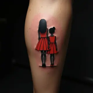 Sister Tattoos: New School Calf Designs to Celebrate Your Bond