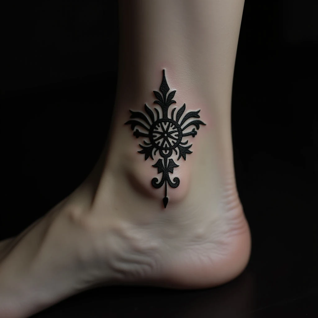 Ornamental Parents Name Ankle Tattoo Designs: A Lasting Tribute