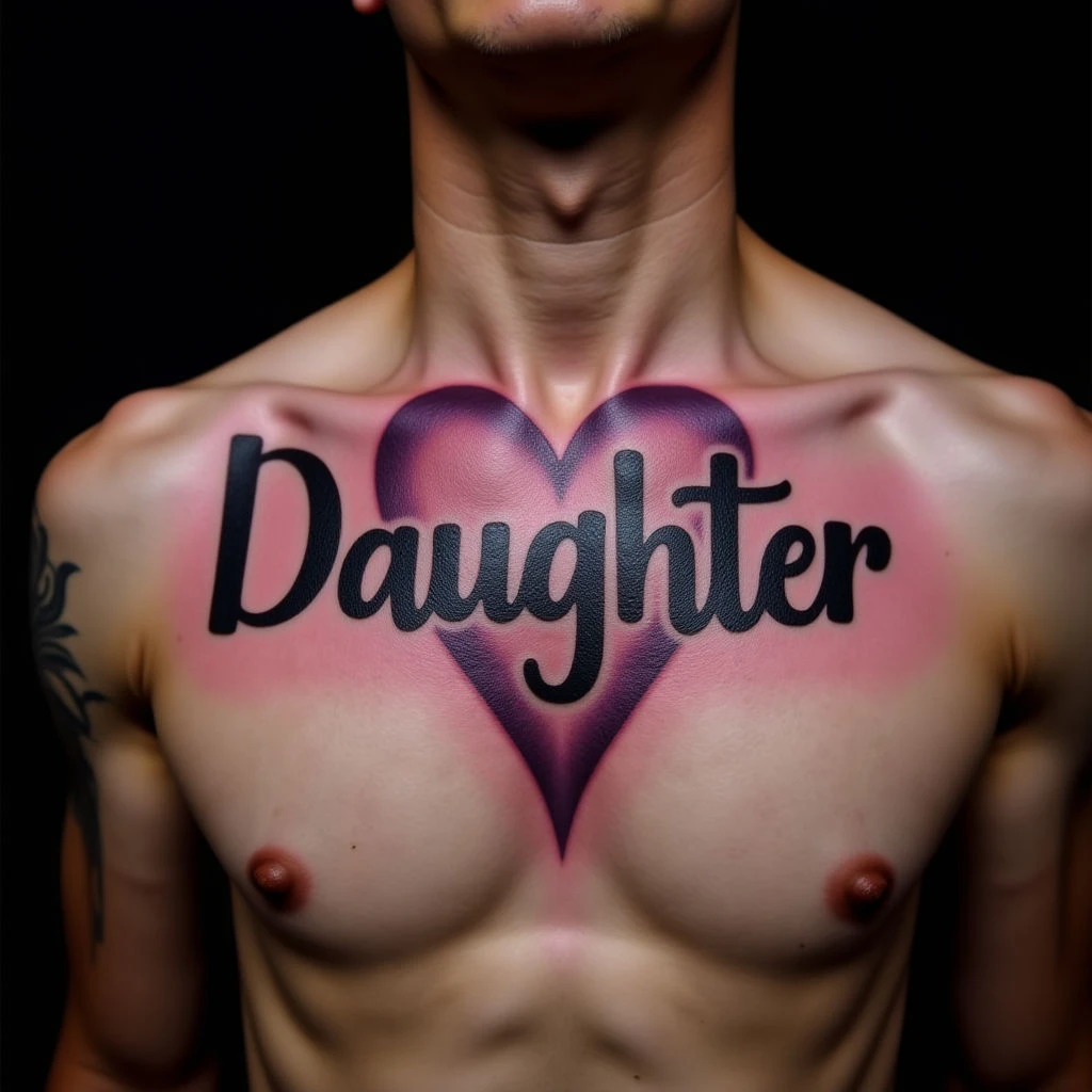 Daughter's Name Tattoos for Men: Traditional Designs & Ideas