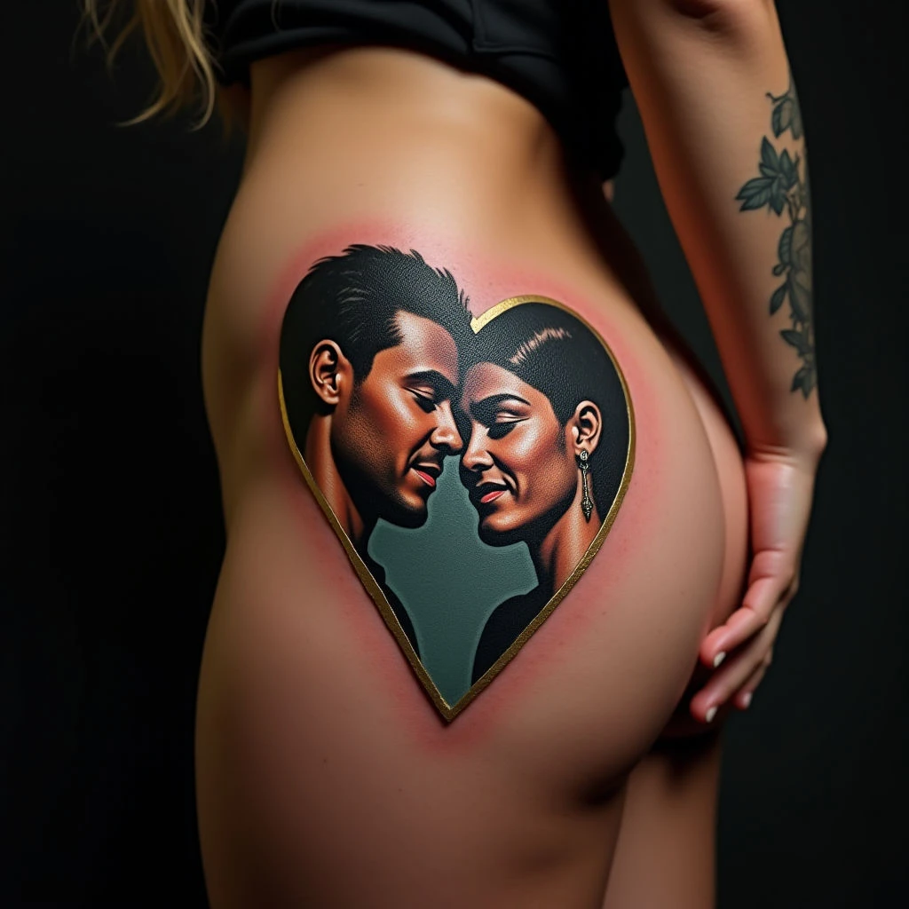 Cute Father & Daughter Tattoos: Trash Polka Hip Designs