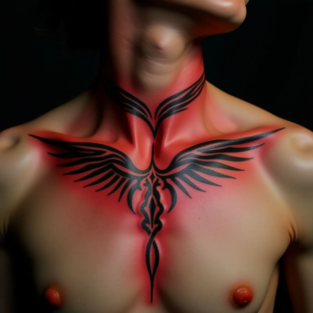 Tribal Collarbone Tattoos for Daughter's Names: A Father's Love