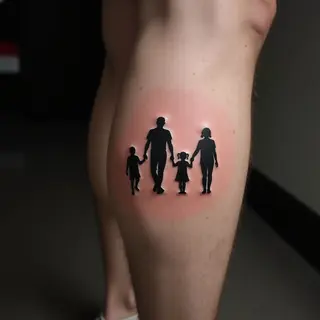 Dad & Kids Tattoo Ideas: Meaningful Calf Lettering Designs