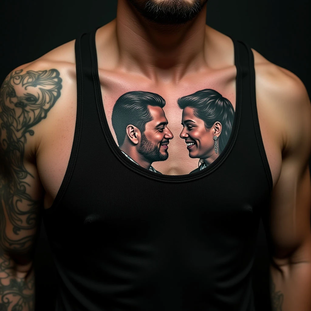 Unique Father Son Tattoo Designs for the Chest - XS Size