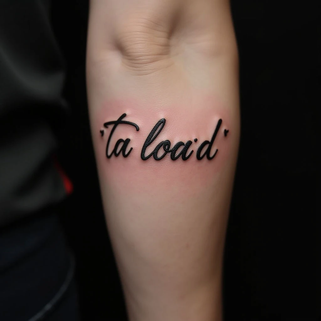 Copper Lettering Father & Son Forearm Tattoos: Inspiring Designs