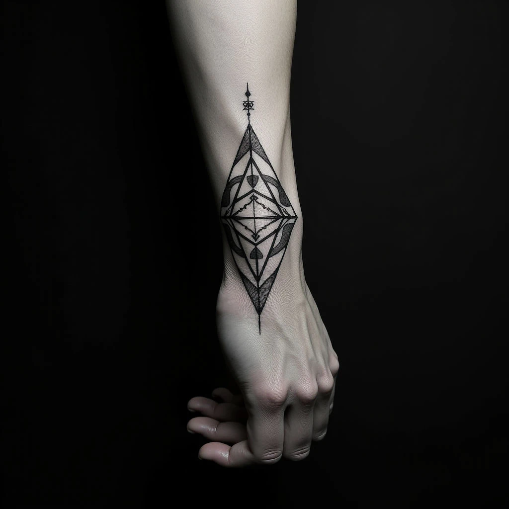 Geometric Family Arm Tattoos for Men: A Lasting Bond Design