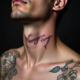Simple Neck Tattoos for Guys: Father & Son Ideas