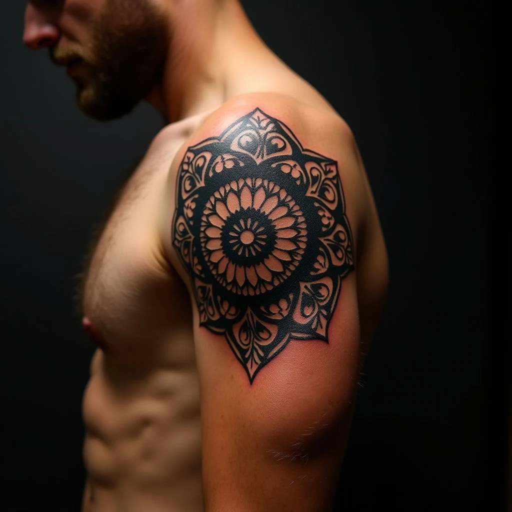 Blue & Gold Mandala Tattoos for Dads: Meaningful Designs
