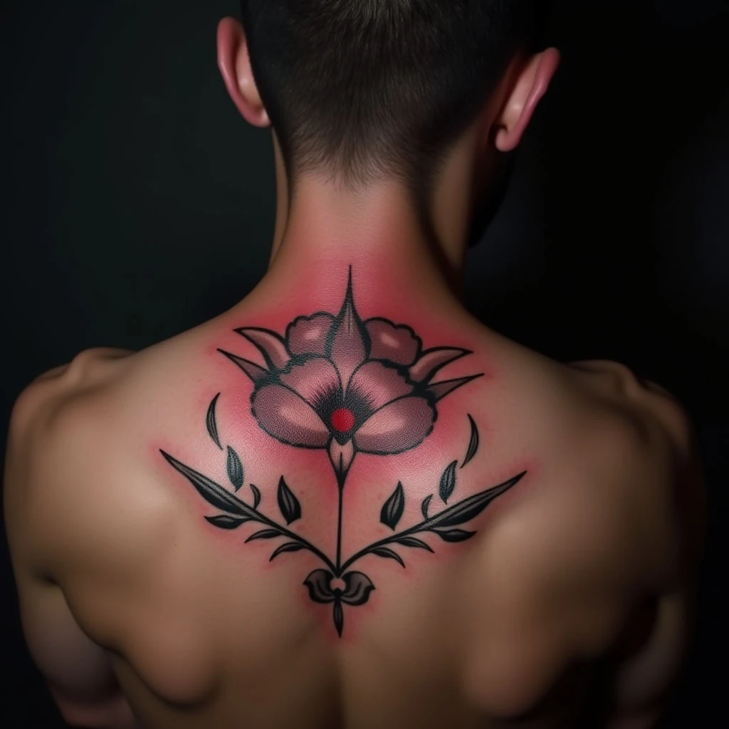 Father & Son Neck Tattoos: Pink Ink Inspiration for Guys