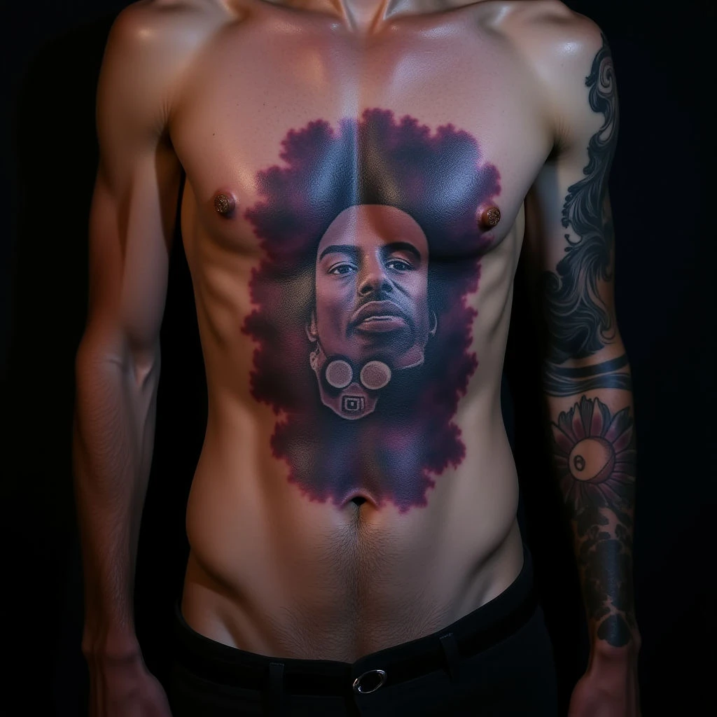 Old School Father Son Tattoos for Guys: Meaningful Stomach Designs