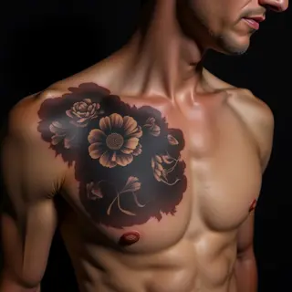 Surreal Father & Son Collarbone Tattoos: Matching Designs