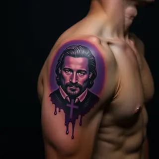 Small Father & Son Tattoos: Surreal Shoulder Art