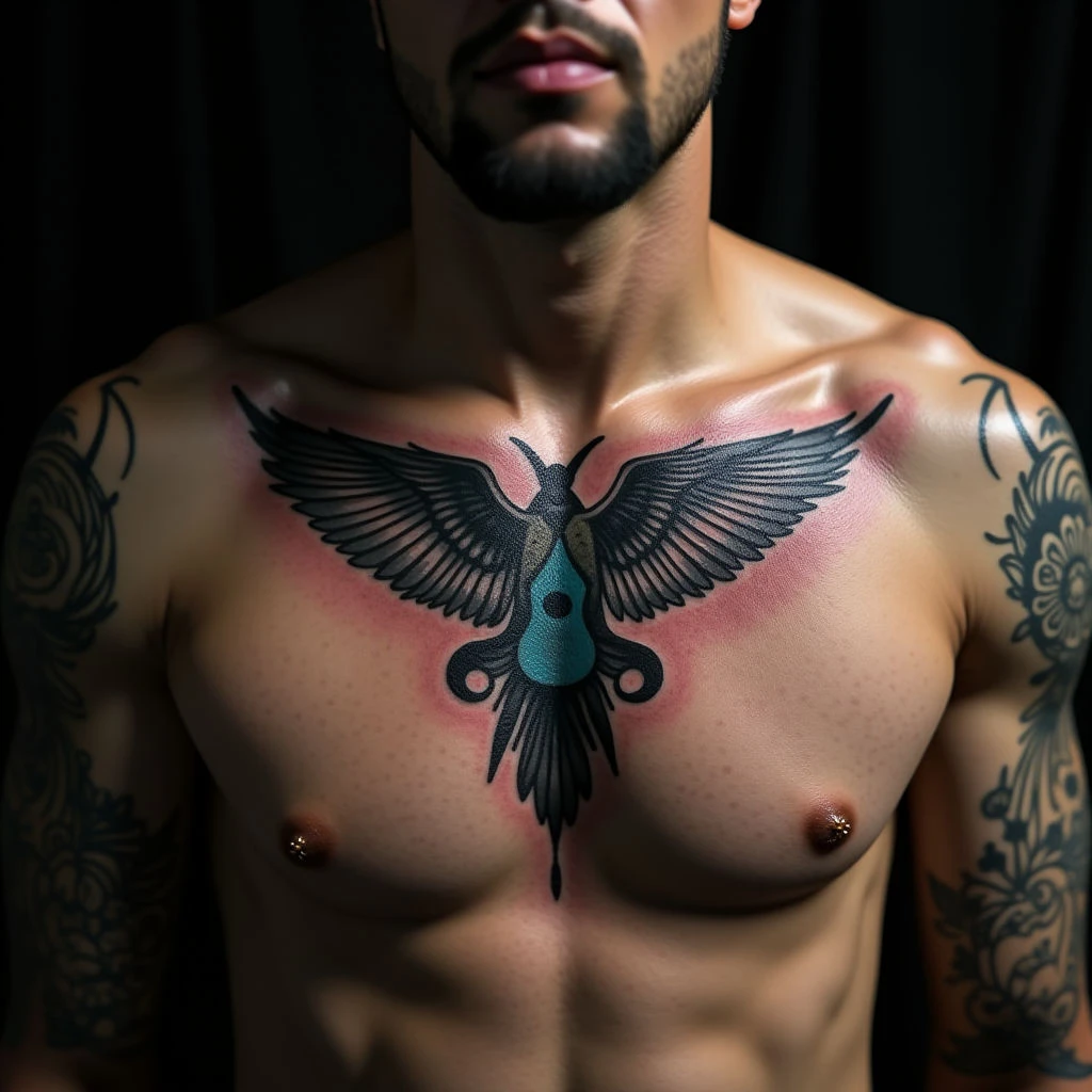 Abstract Father & Son Collarbone Tattoo Designs for Men