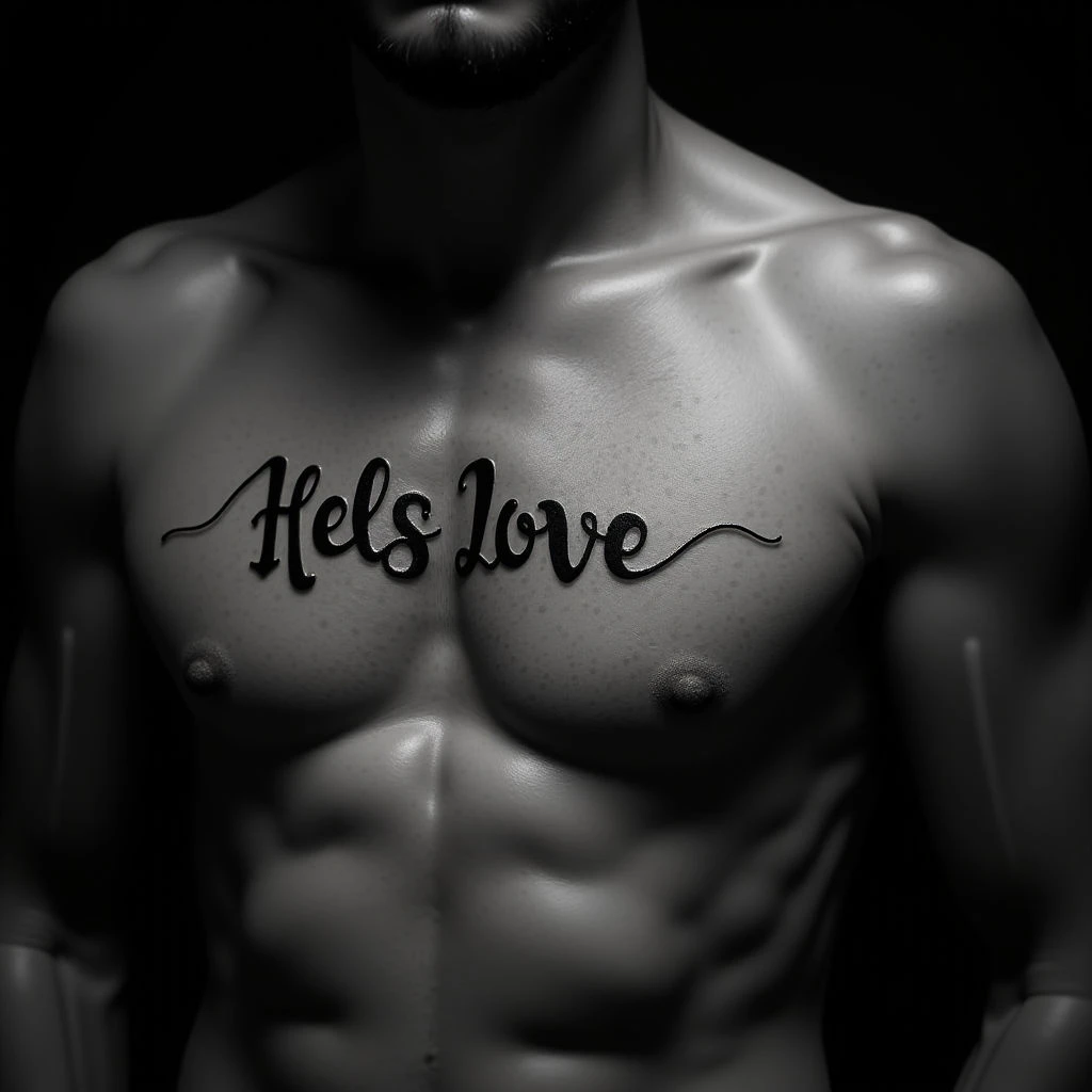 Dotwork Kid Name Tattoos for Dad's Chest: A Lasting Bond