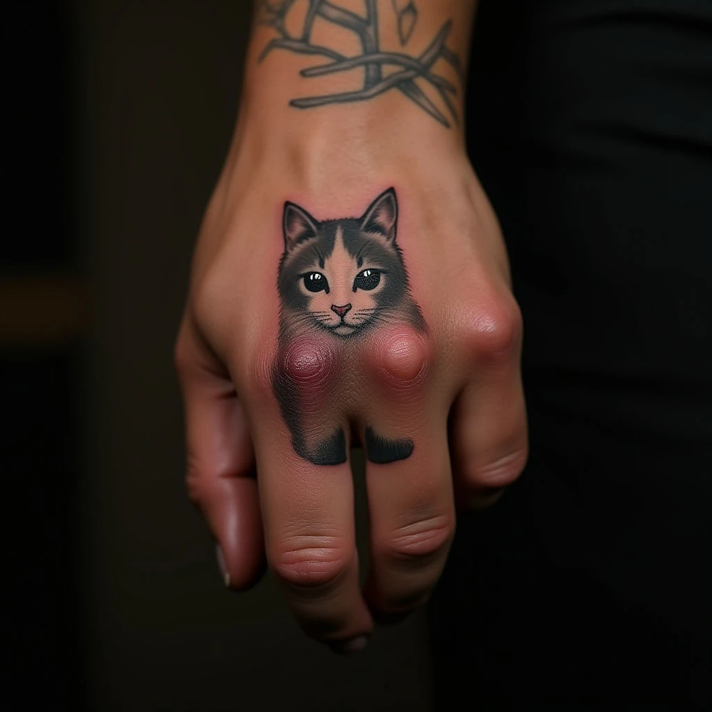 Tiny Illustrative Mom Tattoo for Guys - A Finger Tribute