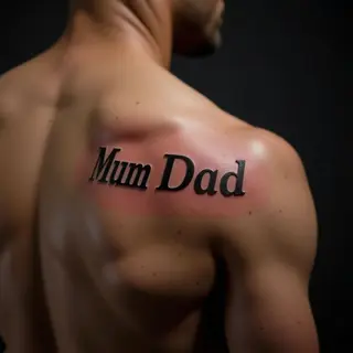 Small Mum & Dad Tattoos for Men: Shoulder Designs with Meaning