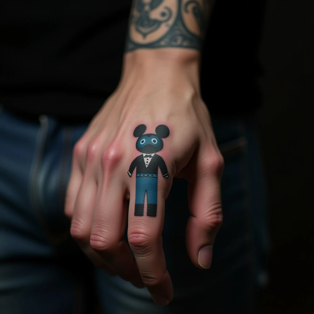 Bold New School Finger Tattoos for Father & Son Connections