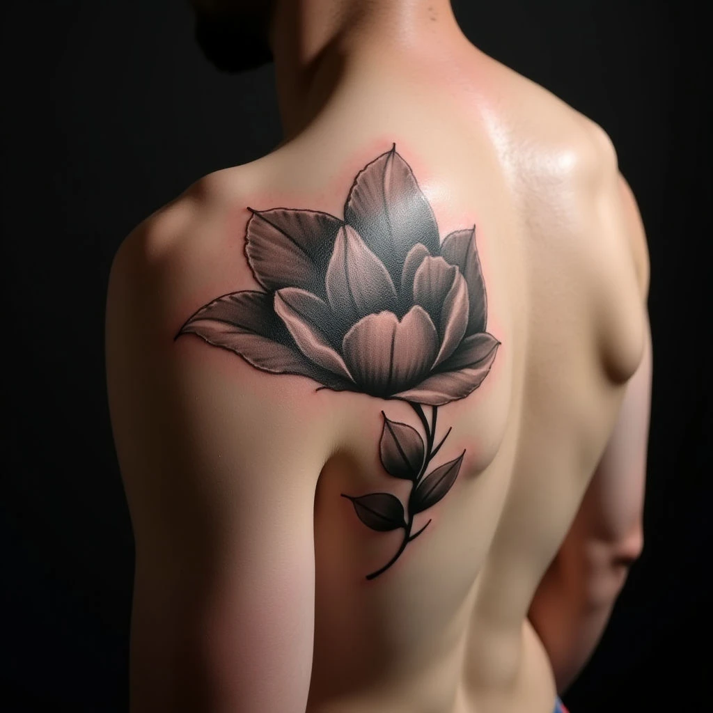 Delicate Watercolor Back Tattoos for New Dads