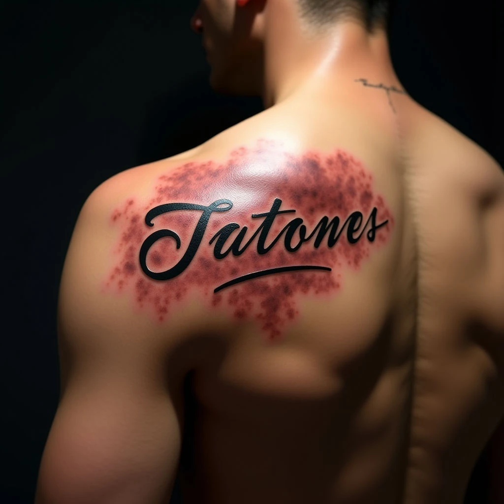 Watercolor Son's Name Shoulder Tattoos: A Loving Tribute