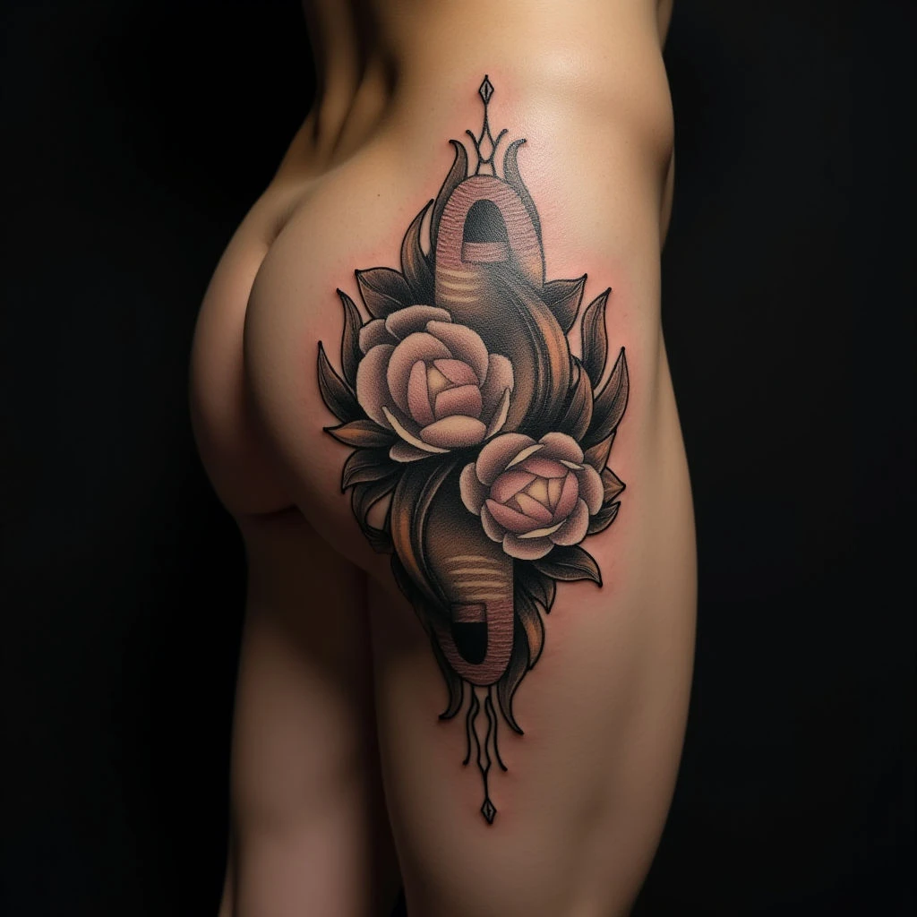 Powerful Dad & Son Tattoos: Blackwork Designs for the Thigh