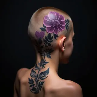 Violet Illustrative Tattoos for Two Sons - Head Placement