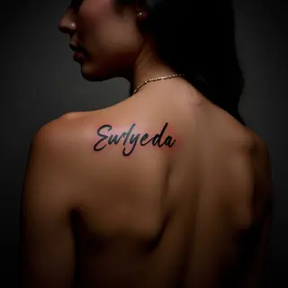 Elegant Name Tattoos for Women on the Shoulder