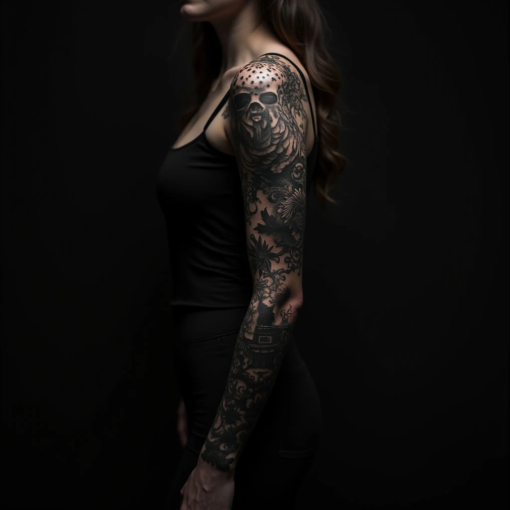 Female Unique Tattoo Ideas: Bold Statements in Darkness