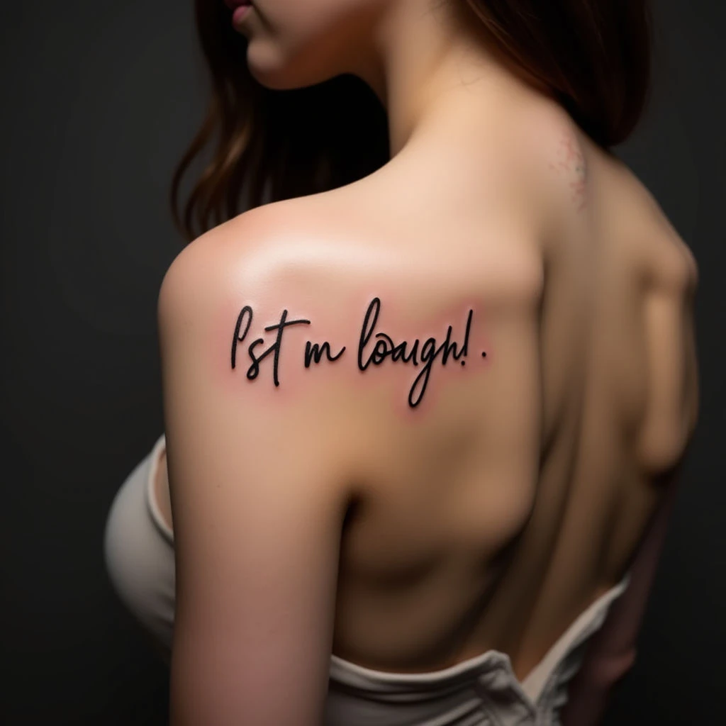 Delicate Blue Word Tattoos for Women: Fine Line Inspiration