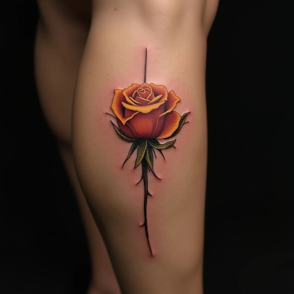 Fine Line Tattoos with Hidden Meanings on Your Calf