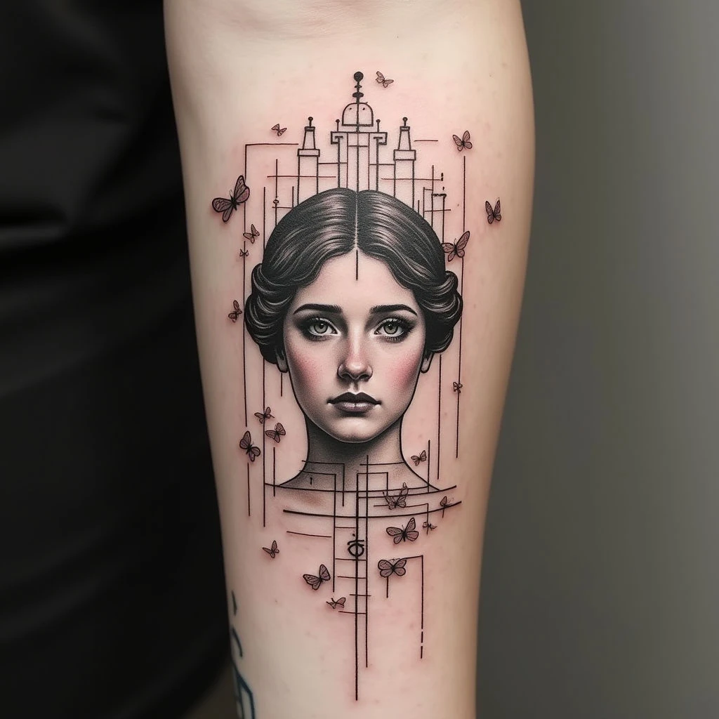 Fragmented Portrait: A Fine Line Exploration of Memory and Loss